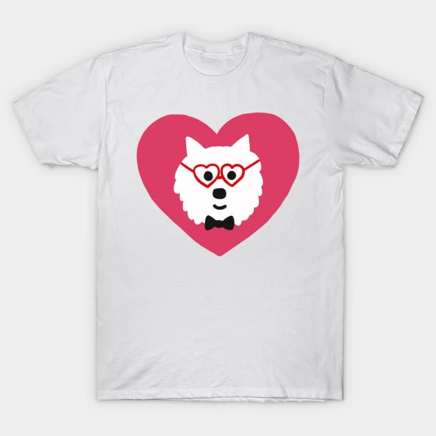 Westie Valentine T-Shirt by MichellePhong